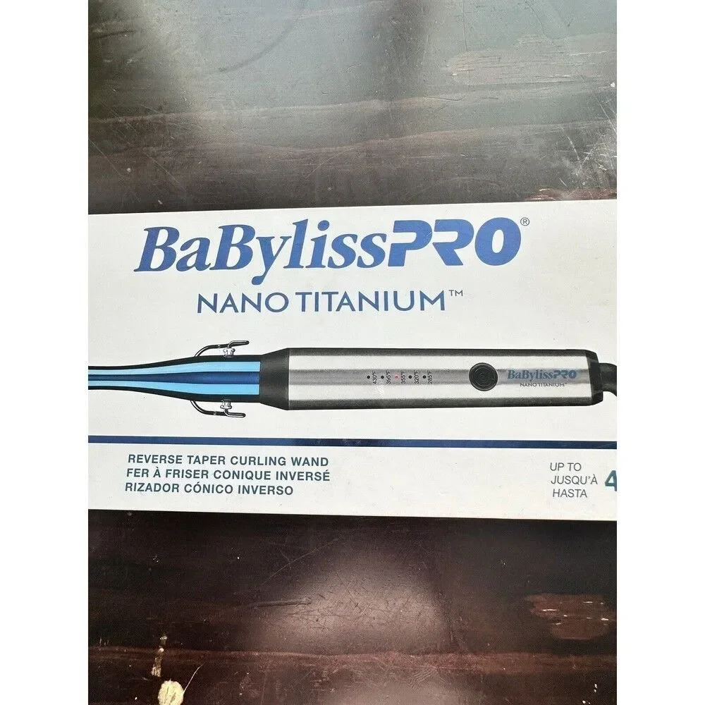 BaBylissPRO Nano Titanium Reverse Taper Curling Wand NEW